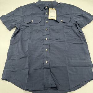 PrAna Cayman Nautical Blue Casual Button Front Short Sleeve Shirt Mens XS NEW